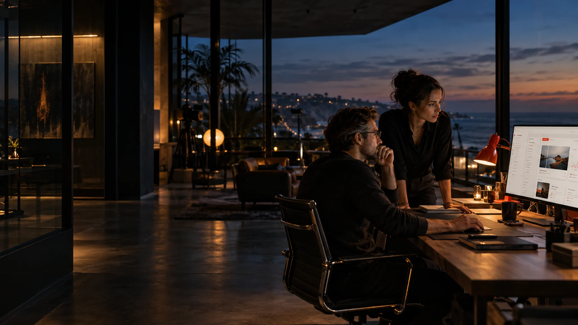 Concept scene of people reviewing a customer-facing business application